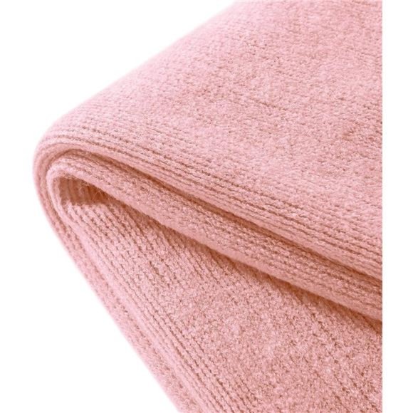 Decorative Knitted Throw Blanket with Fringe, Lightweight Blanket Acrylic Knit - Picture 3 of 7